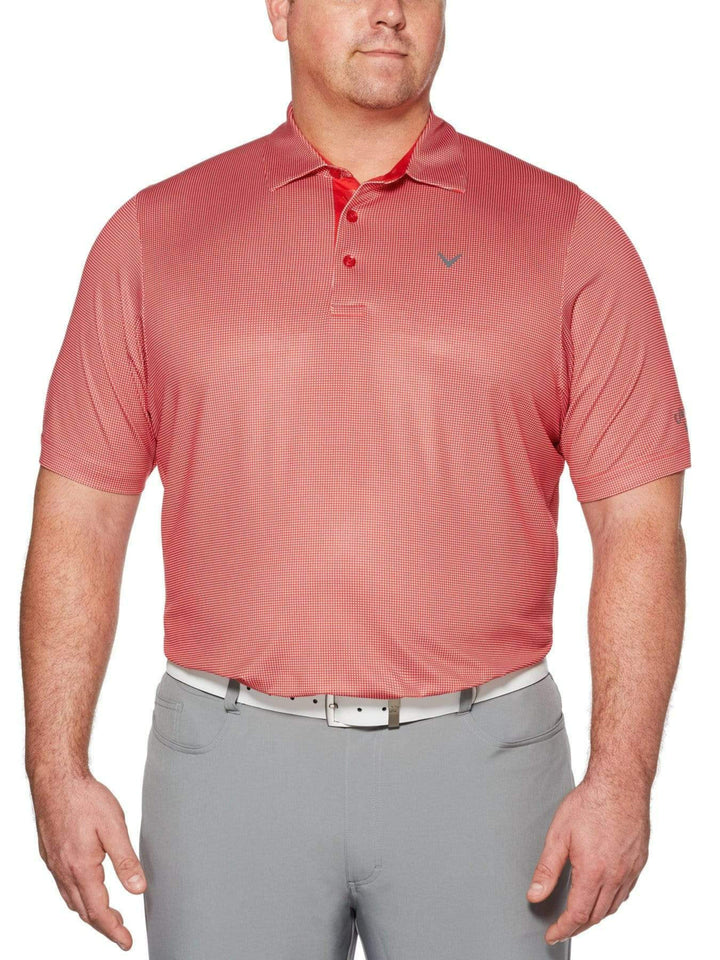Big & Tall Printed Gingham Swing Tech Polo-Polos-Tango Red-4XLT-Callaway Apparel