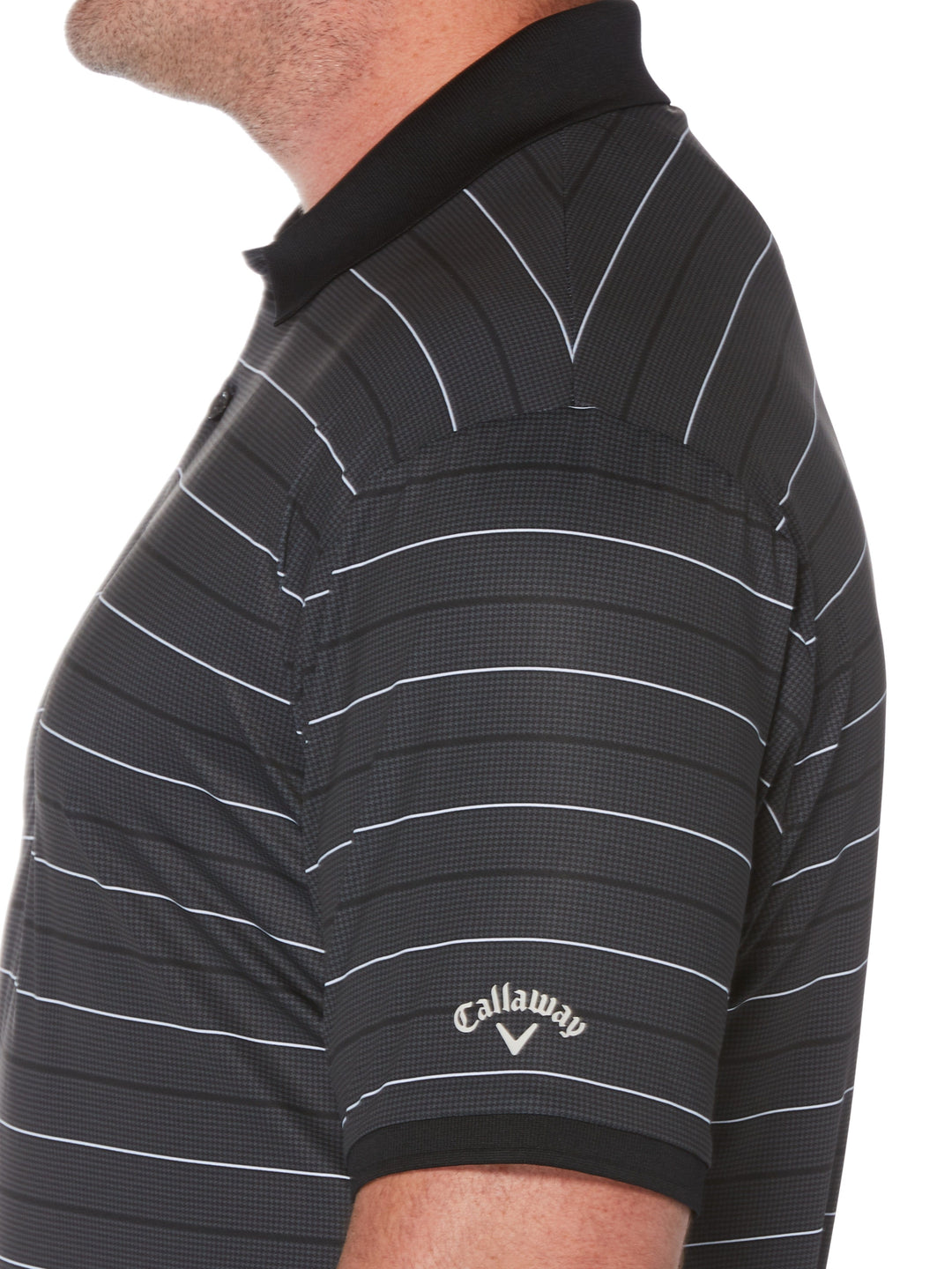 Big & Tall Printed Houndstooth Stripe Polo-Polos-Callaway