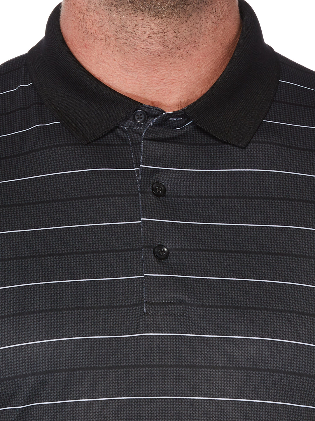 Big & Tall Printed Houndstooth Stripe Polo-Polos-Callaway