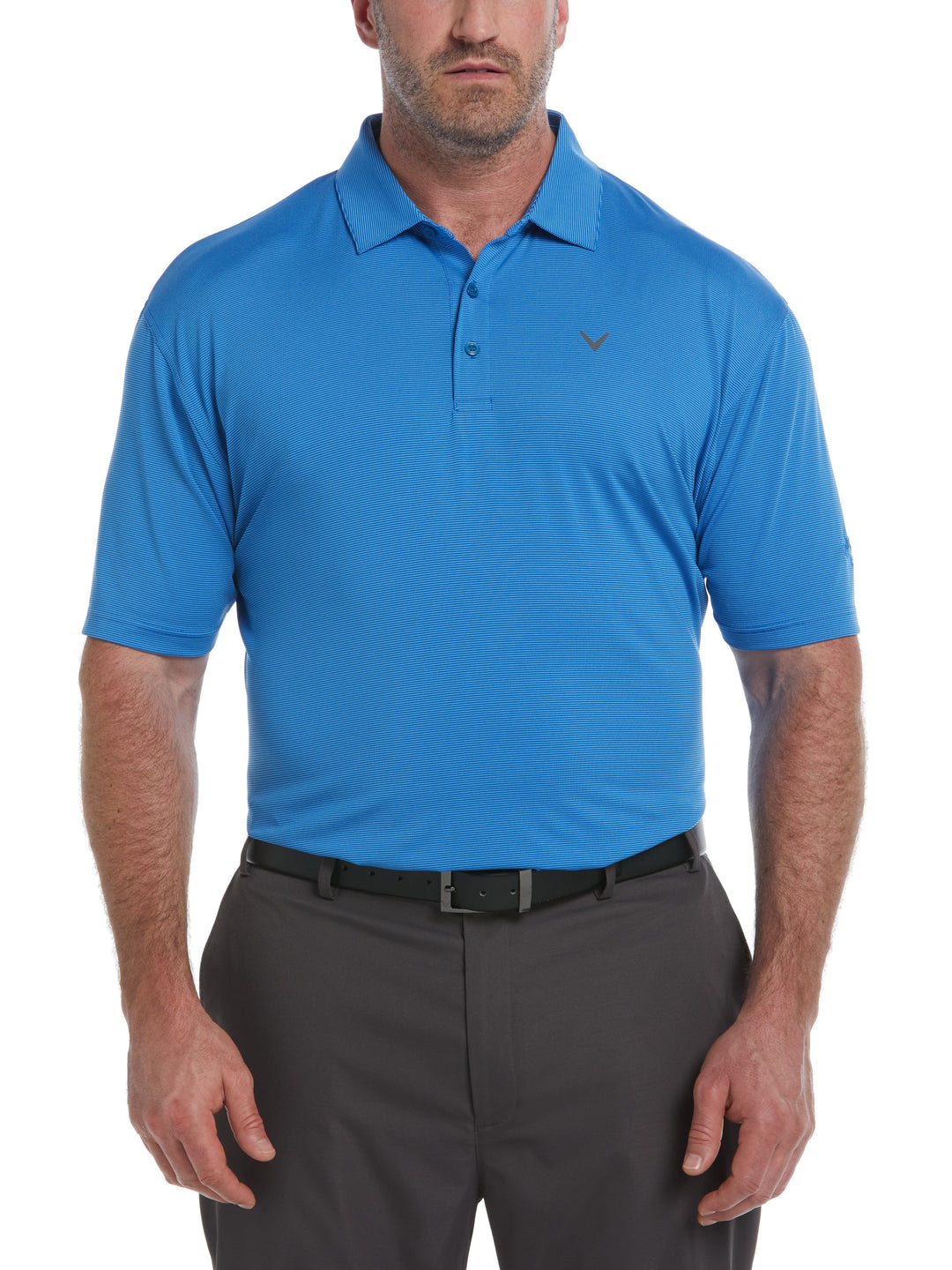Big & Tall Pro Spin Fine Line Golf Polo (Magnetic Blue) 