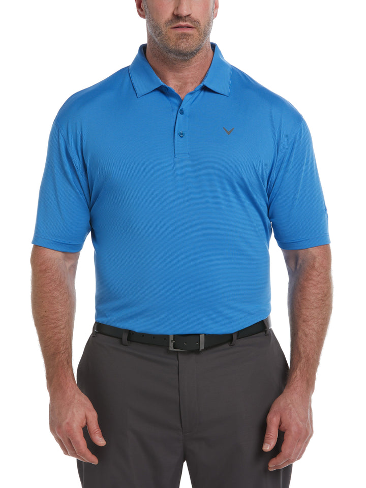Big & Tall Pro Spin Fine Line Golf Polo (Magnetic Blue) 
