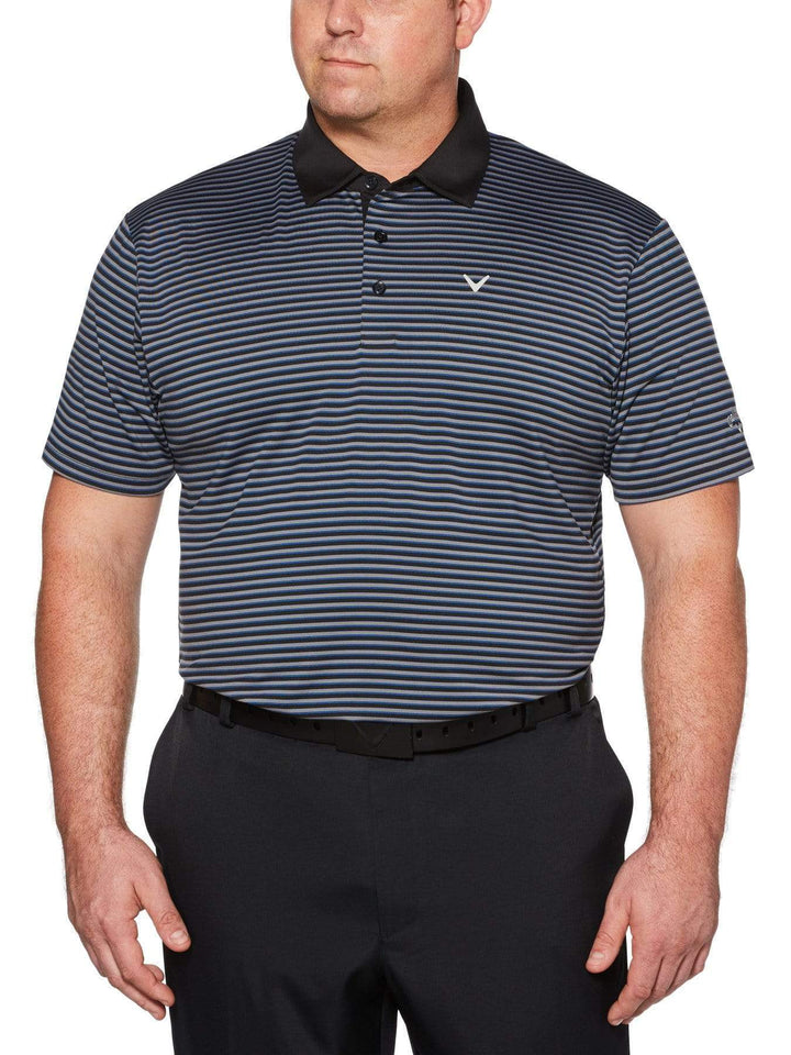 Big & Tall Refined 3-Color Stripe Polo-Polos-Caviar-2XLT-Callaway Apparel