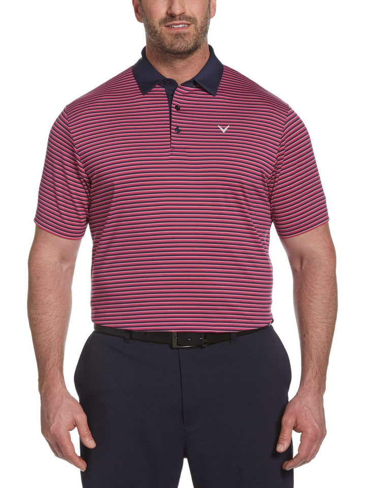 Big & Tall Refined 3-Color Stripe Polo-Polos-Boudoir Red-5XLT-Callaway Apparel