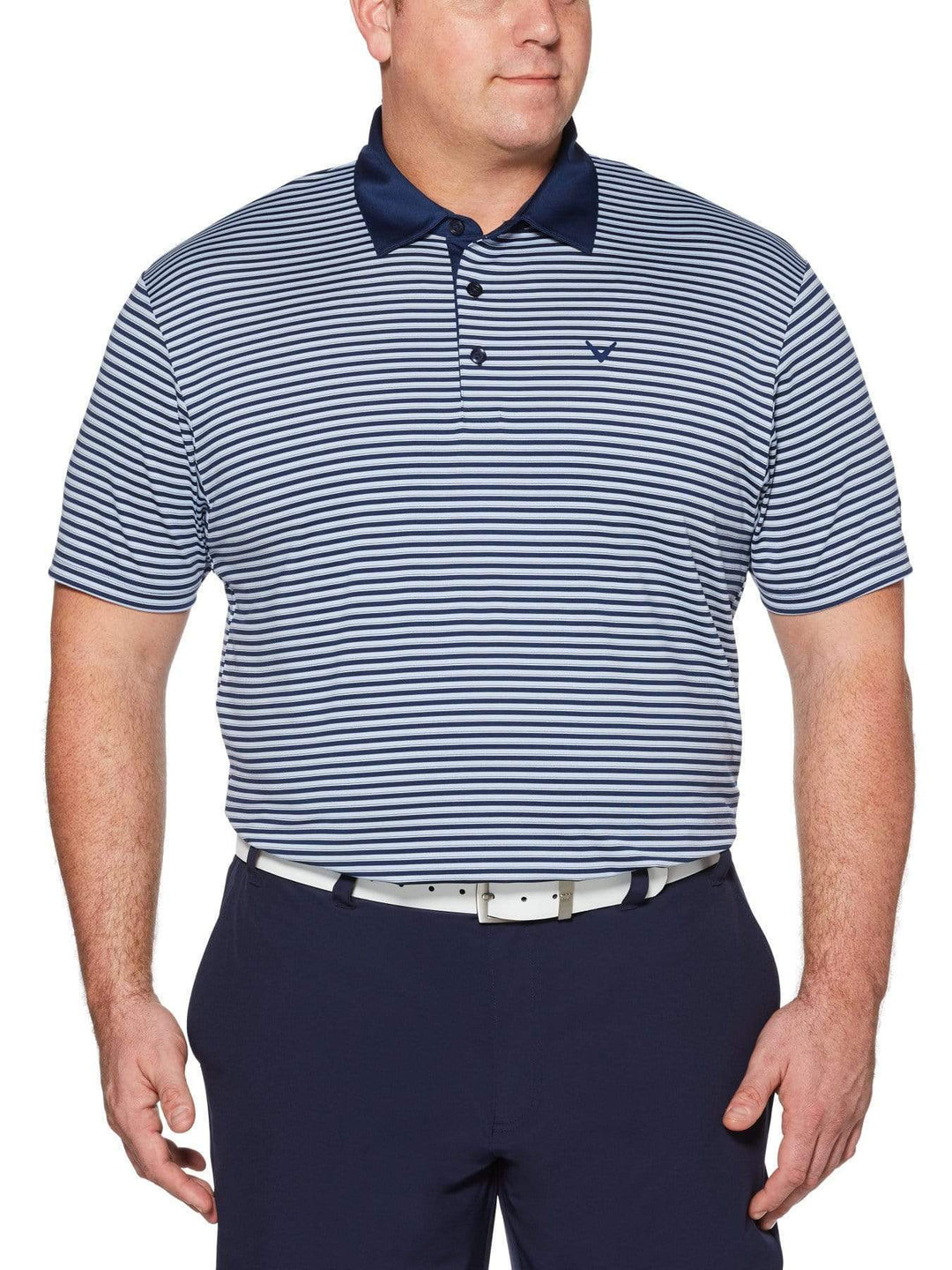 Big & Tall Refined 3-Color Stripe Polo-Polos-Medieval Blue-3XLT-Callaway Apparel