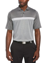 Soft Touch Color Block Golf Polo (Black Heather) 