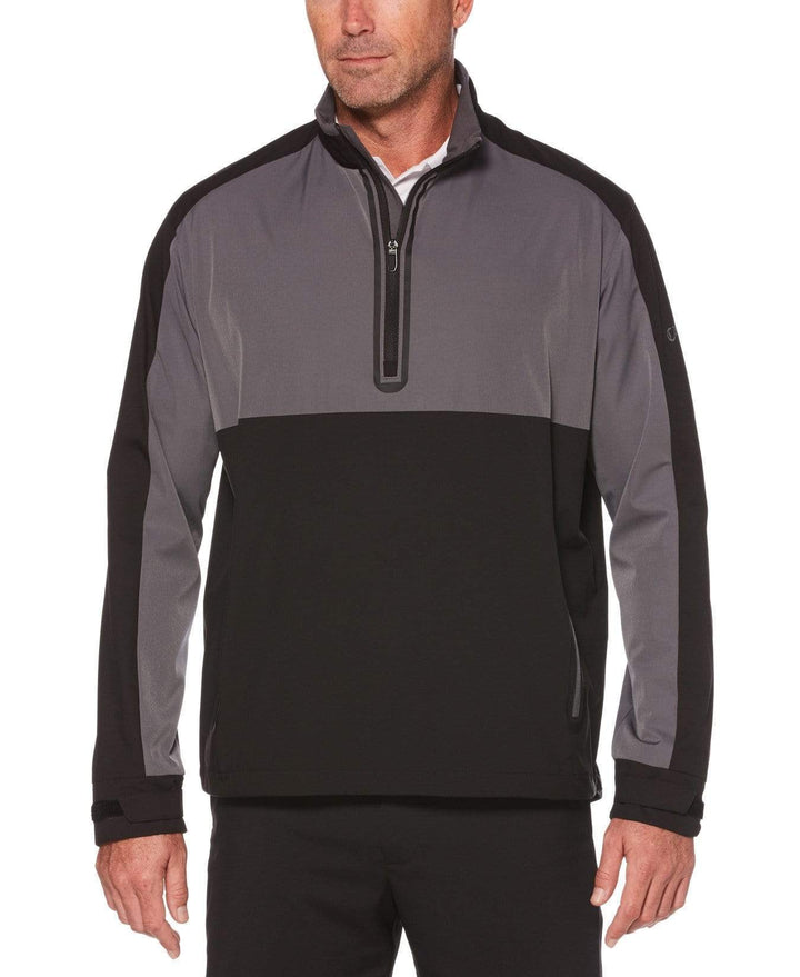 Big & Tall Swing Tech 1/4 Zip Color Block Golf Windshirt Jackets Caviar / 2X
