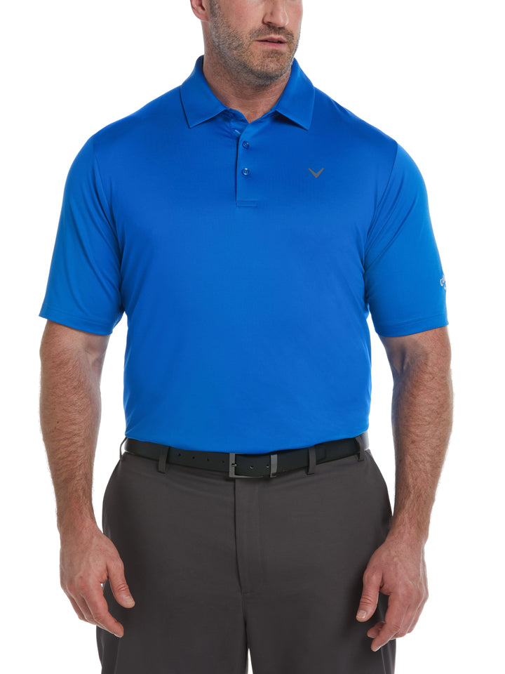 Big & Tall Solid Swing Tech Golf Polo Shirt (Magnetic Blue) 
