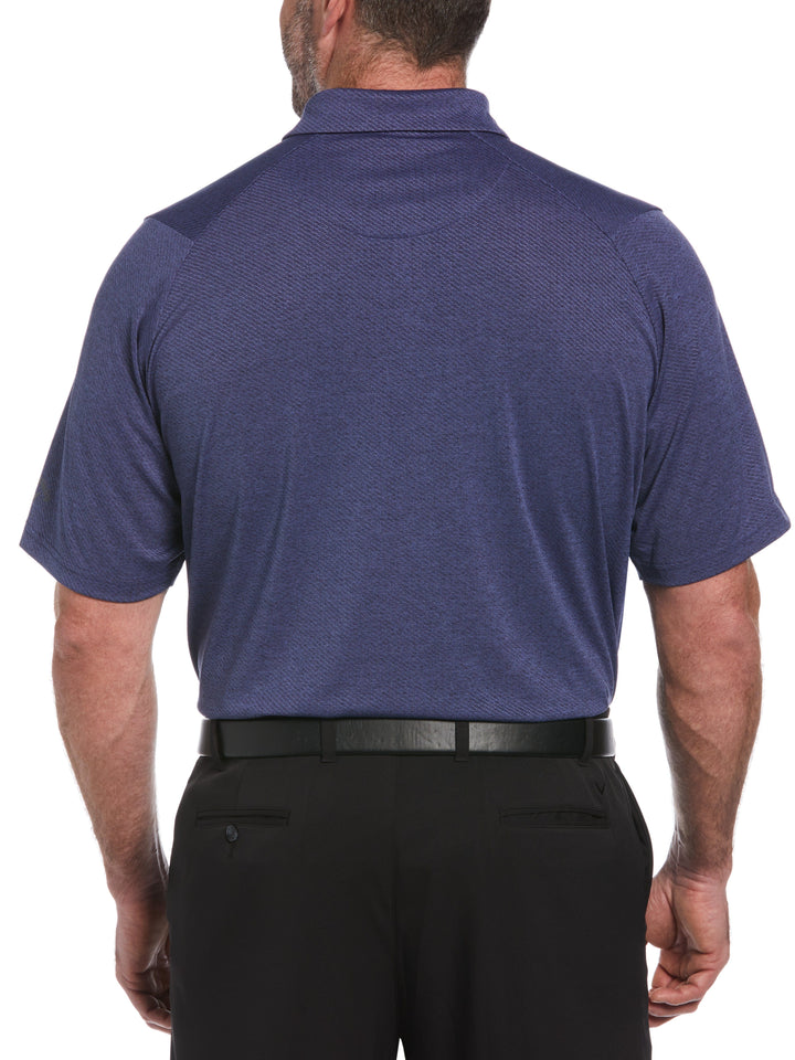 Big & Tall Ventilated Heather Jacquard Golf Polo (Peacoat Heather) 