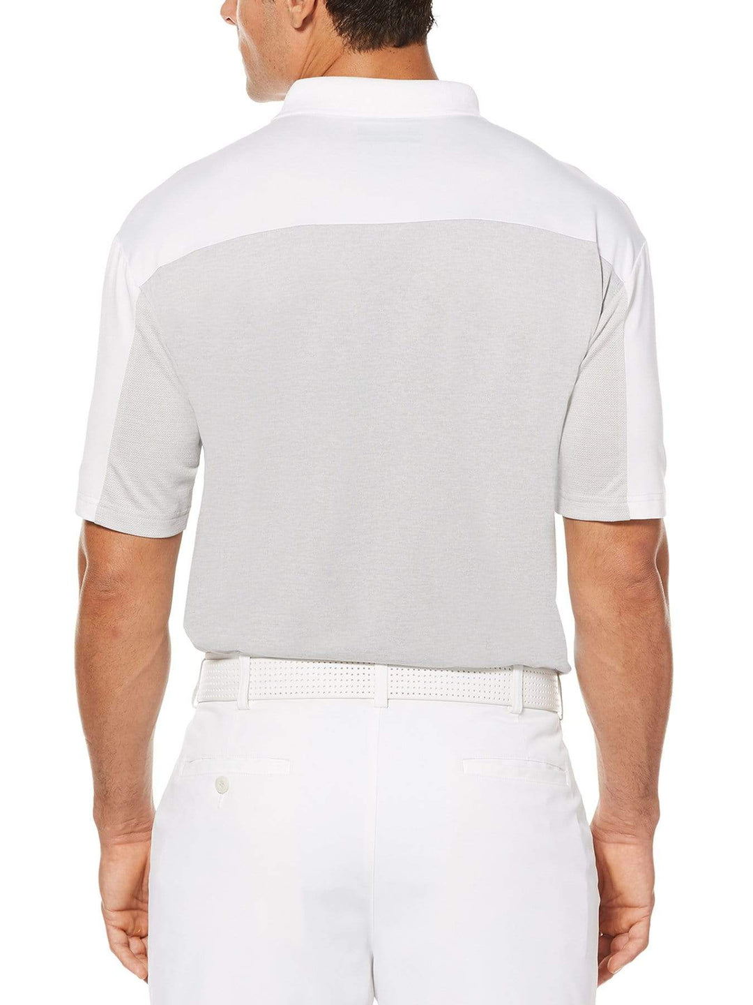 Big & Tall Ventilated Heathered Color Block Polo with Chevron Polos