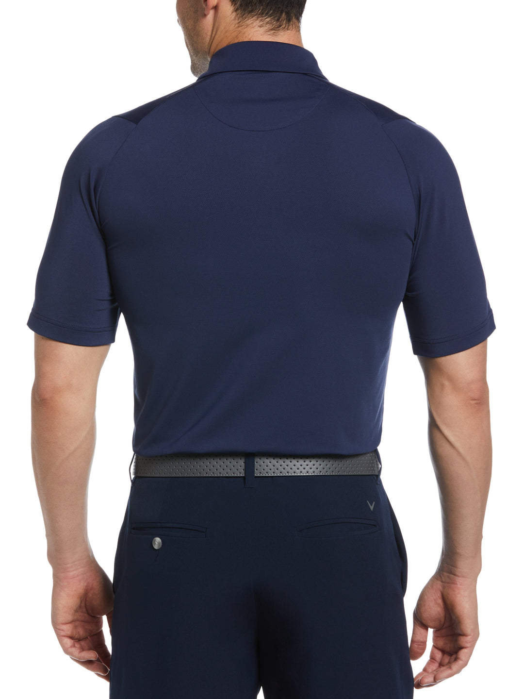 Yarn Dyed Energized Engineered Stripe Golf Polo (Peacoat) 