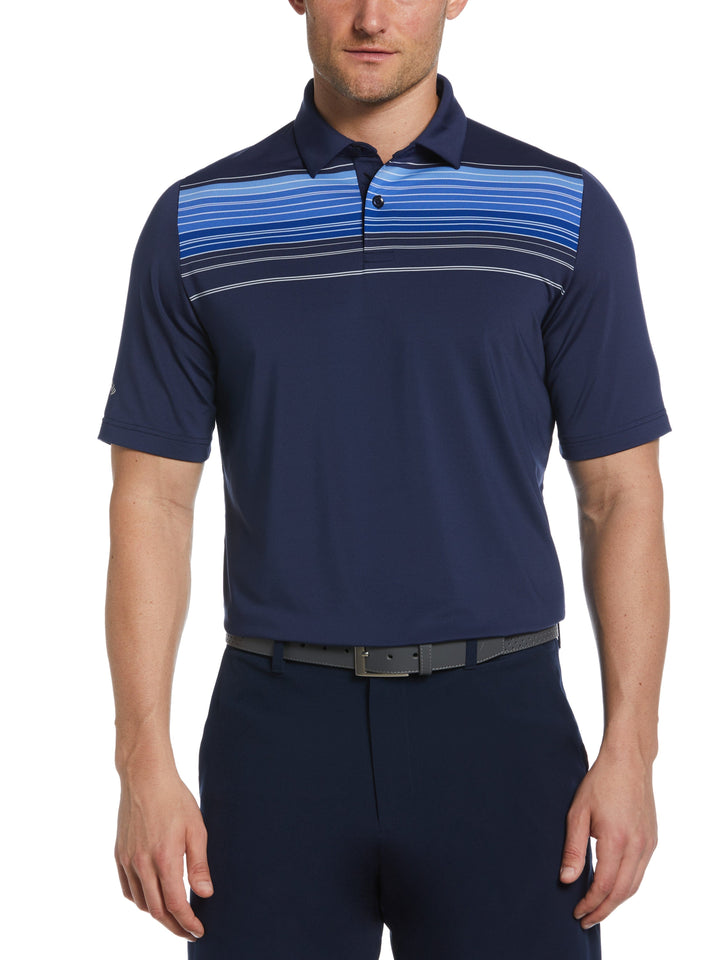 Yarn Dyed Energized Engineered Stripe Golf Polo (Peacoat) 