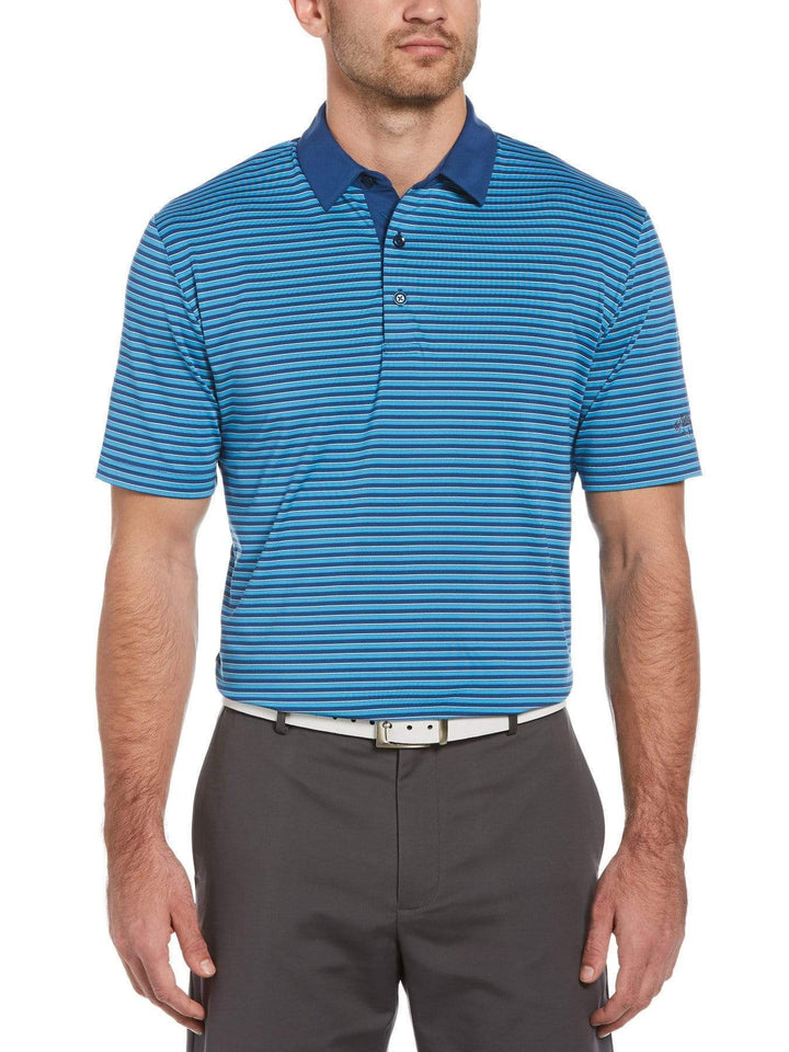 Mens 3-Color Stripe Golf Polo-Polos-Blueberry Pancake-M-Callaway