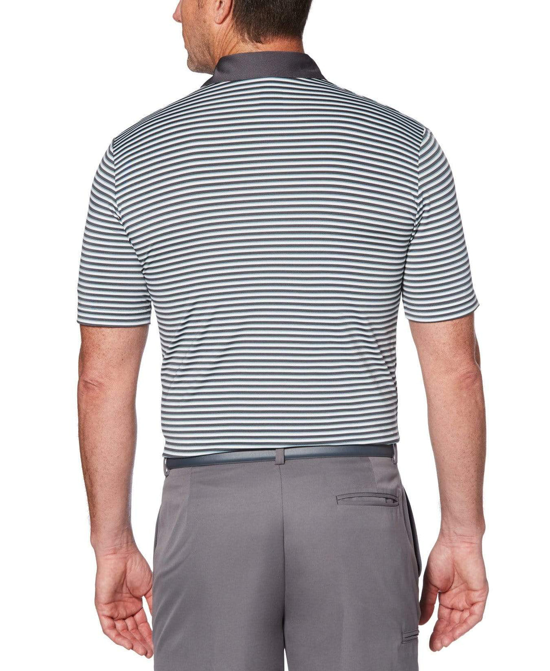 Mens Refined 3-Color Yarn-Dyed Stripe Golf Polo Polos