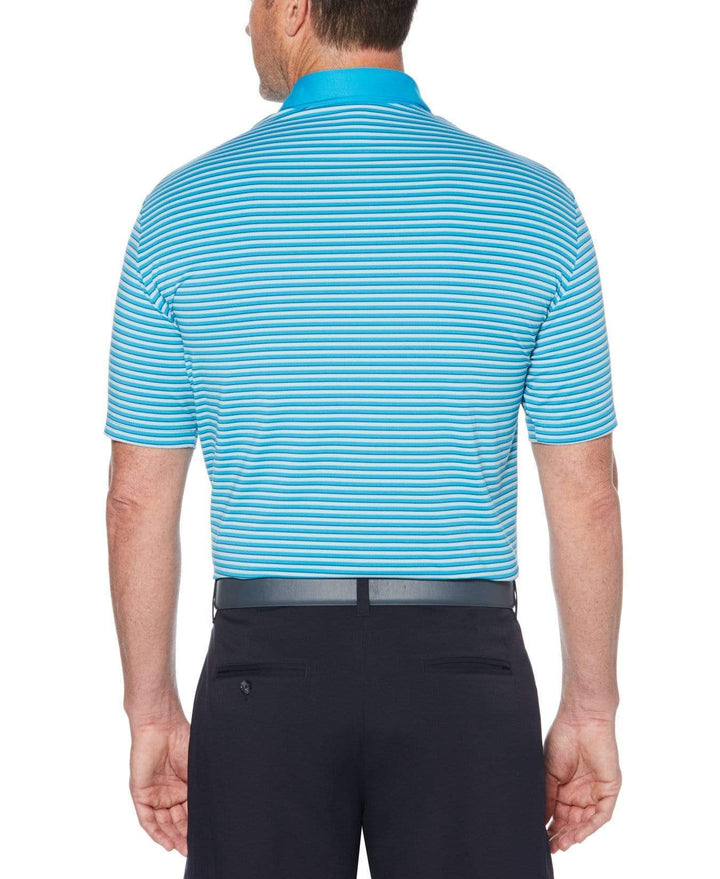Mens Refined 3-Color Yarn-Dyed Stripe Golf Polo Polos