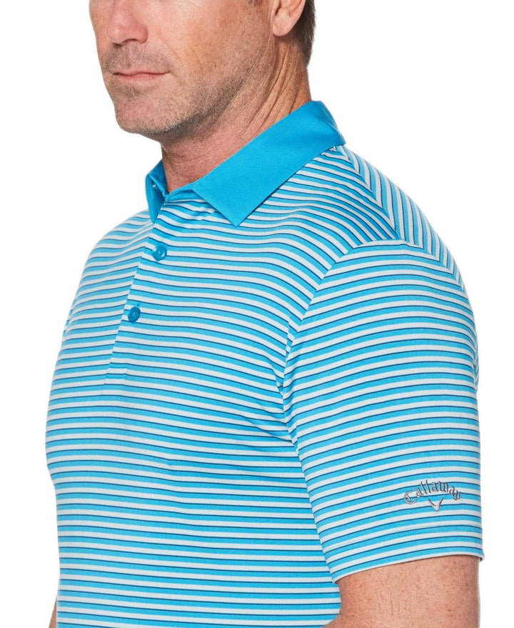 Mens 3-Color Stripe Golf Polo-Polos-Callaway Apparel