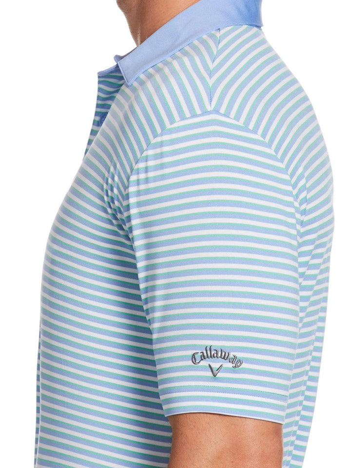 Mens Refined 3-Color Yarn-Dyed Stripe Golf Polo-Polos-Callaway Apparel