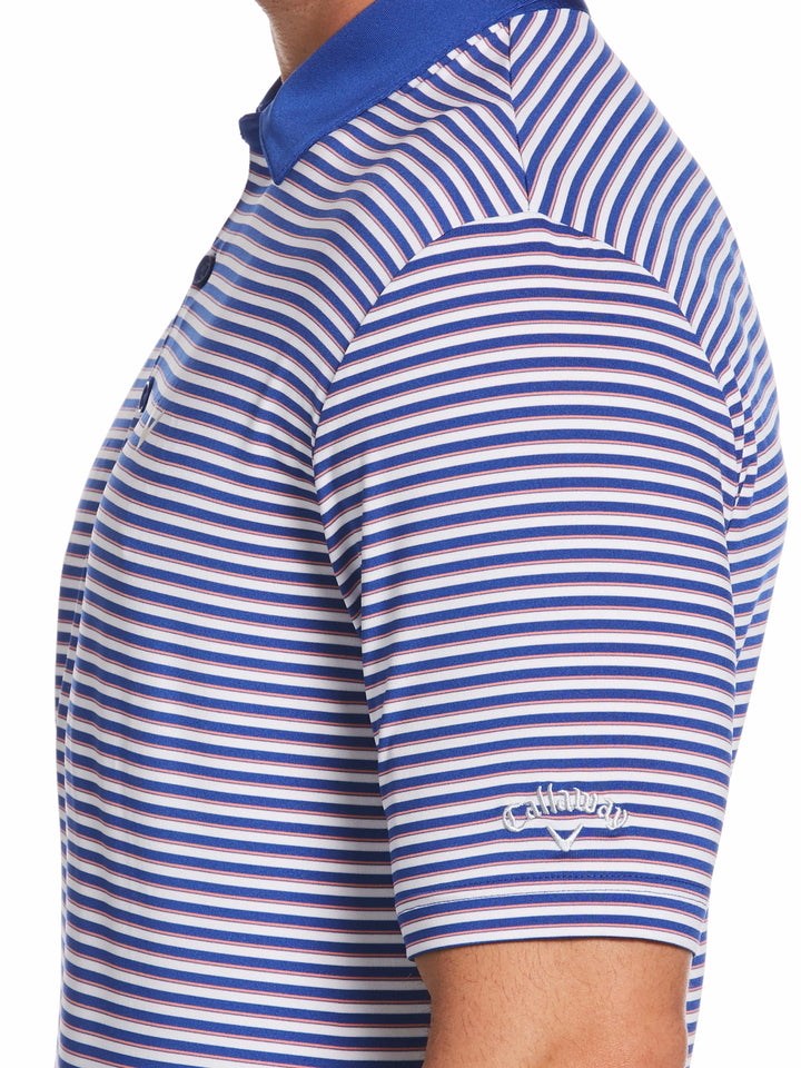 Mens Refined 3-Color Yarn-Dyed Stripe Golf Polo-Polos-Callaway