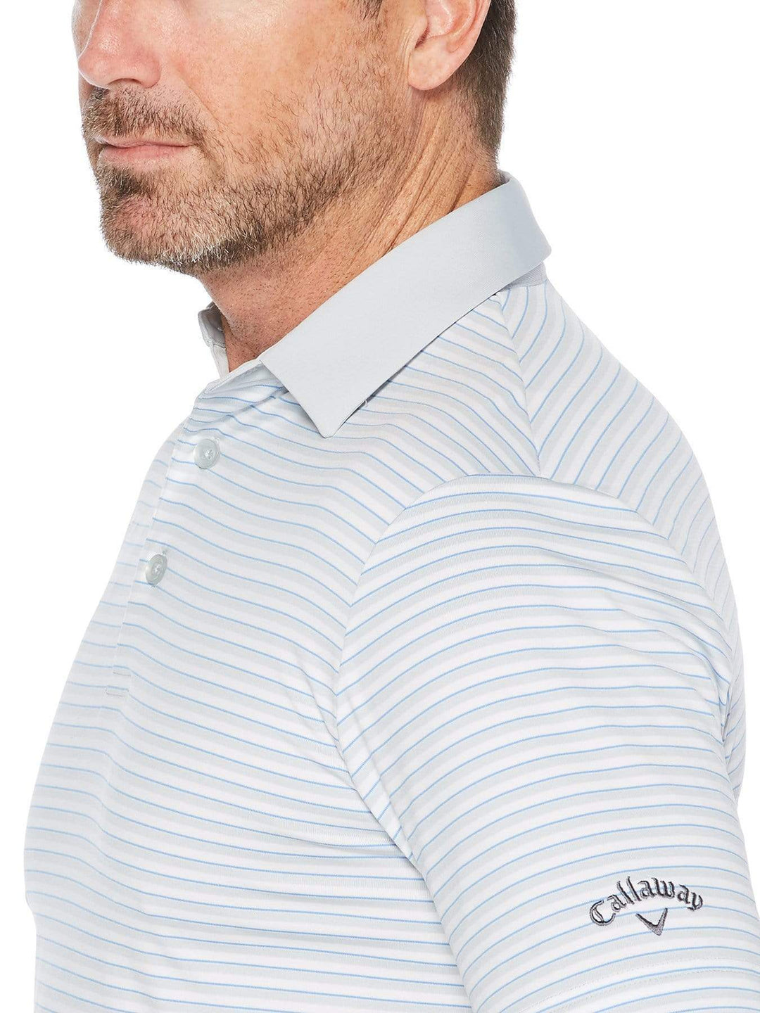 Mens 3-Color Stripe Golf Polo-Polos-Callaway Apparel