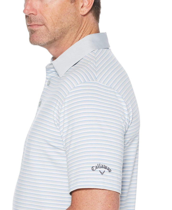 Mens Refined 3-Color Yarn-Dyed Stripe Golf Polo-Polos-Callaway Apparel
