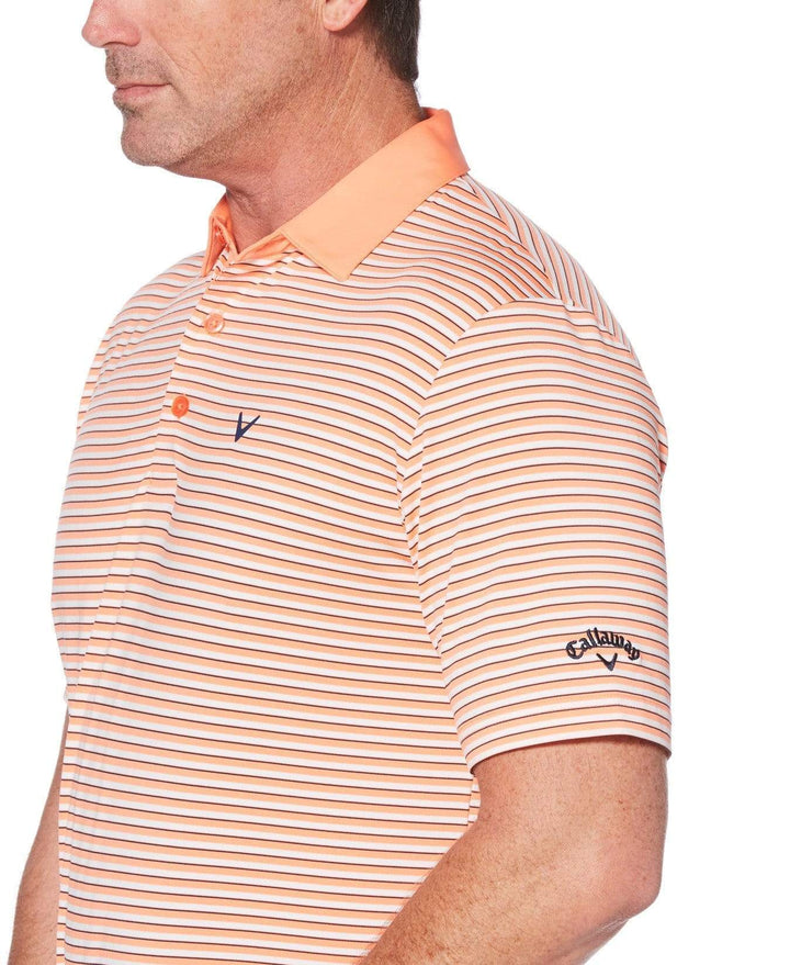 Mens Refined 3-Color Yarn-Dyed Stripe Golf Polo Polos