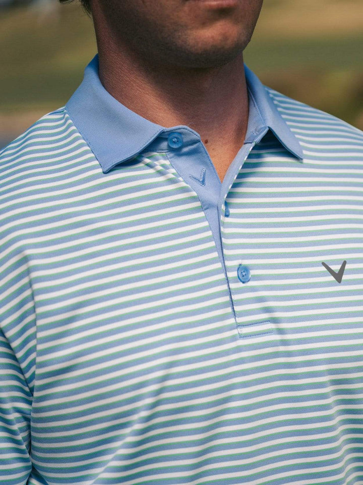 Mens Refined 3-Color Yarn-Dyed Stripe Golf Polo-Polos-Callaway Apparel