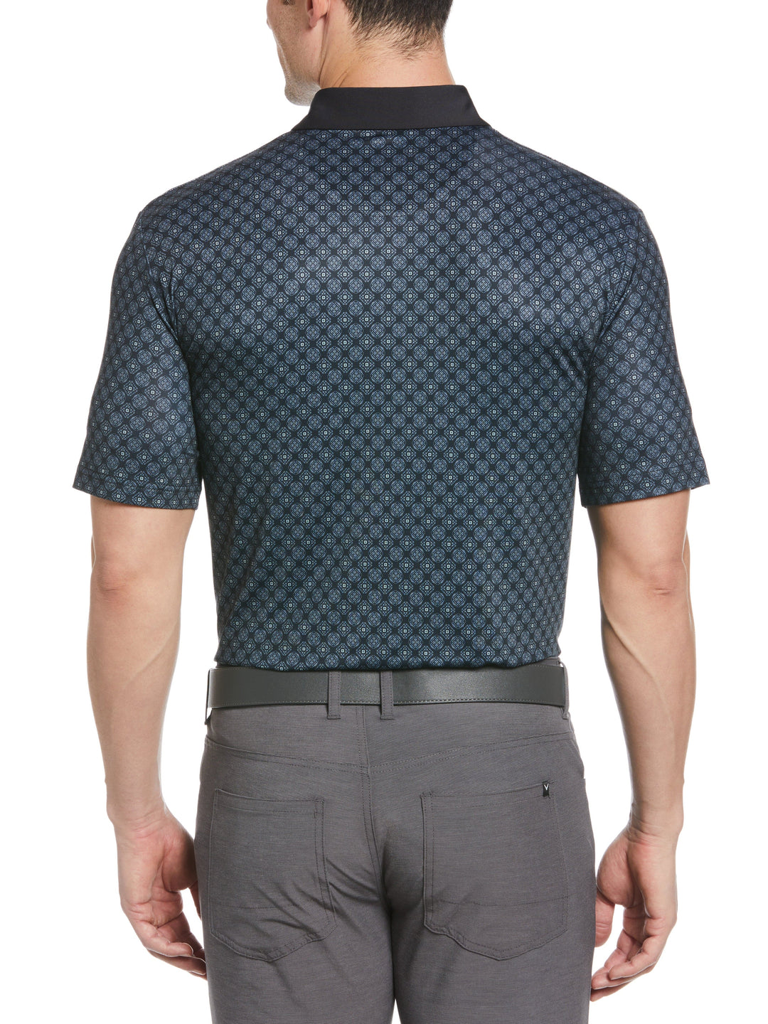 All Over Circular Geo Print Polo (Caviar) 
