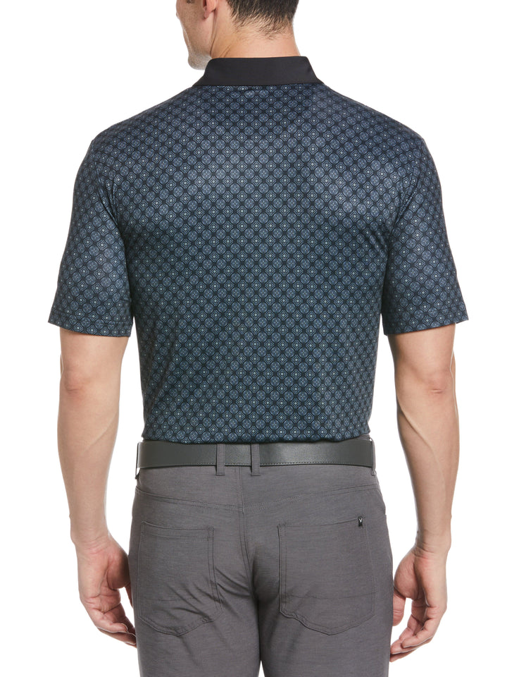 All Over Circular Geo Print Polo (Caviar) 