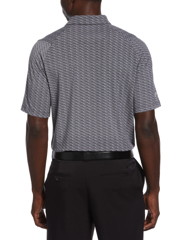 Allover Tie Dye Foulard Print Golf Polo (Caviar) 