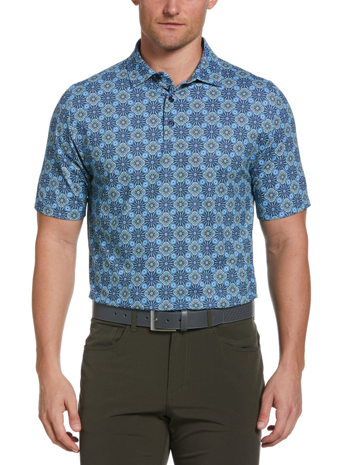 Mens Artisan Foulard Print Golf Polo-Polos-Navy-M-Callaway