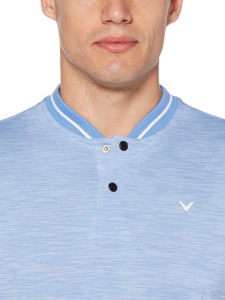 Mens Broken Stripe Polo with Baseball Collar Polos