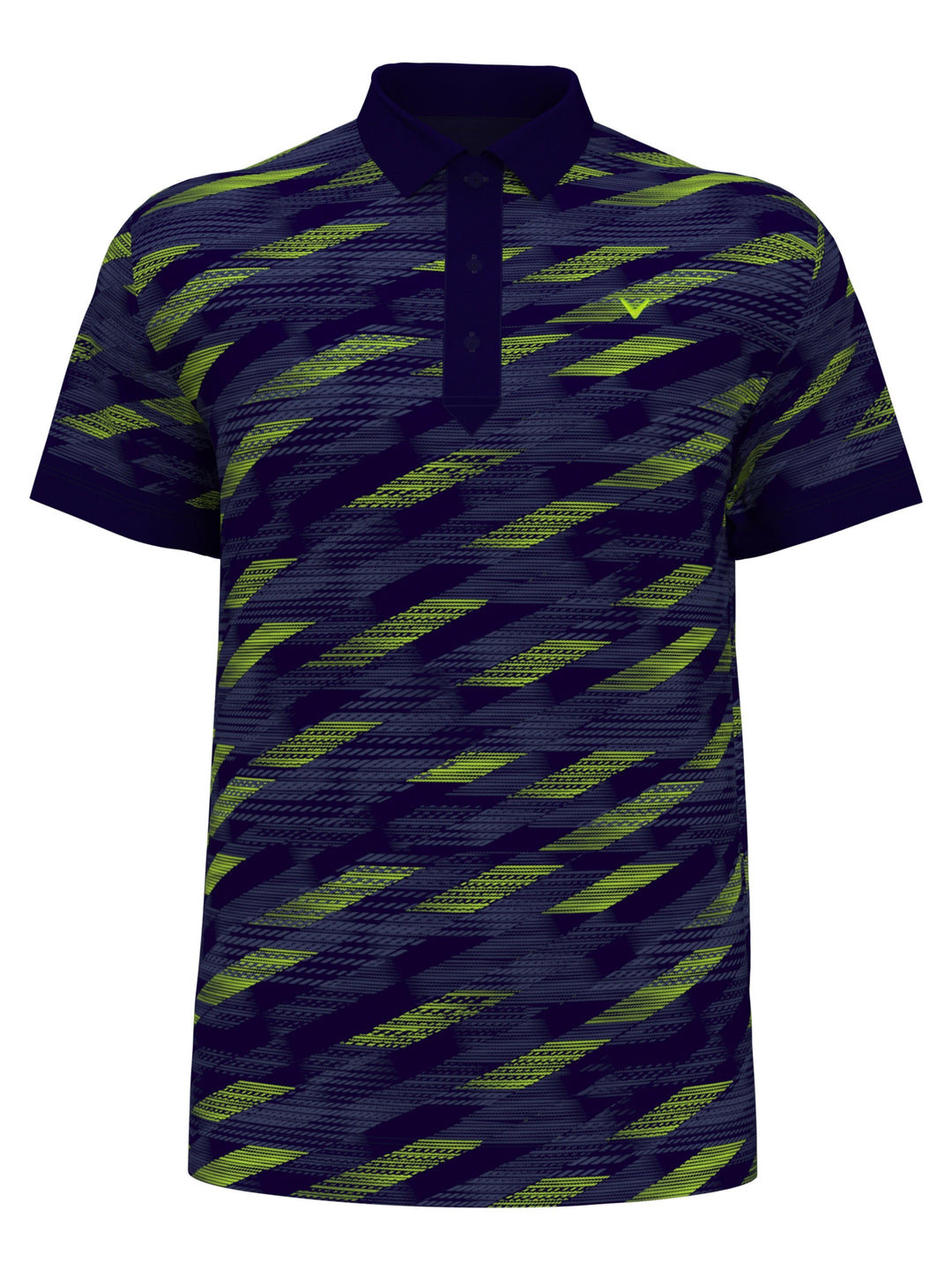 Mens Callaway X All Over Active Textured Print Polo-Polos-Navy Blazer-S-Callaway