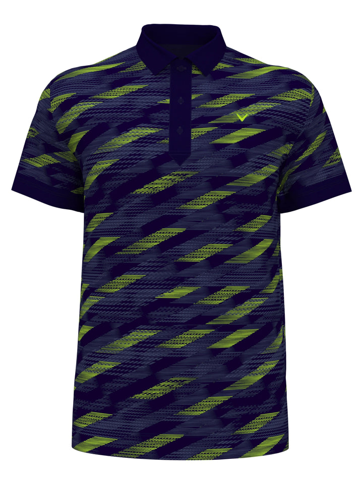 Mens Callaway X All Over Active Textured Print Polo-Polos-Navy Blazer-S-Callaway