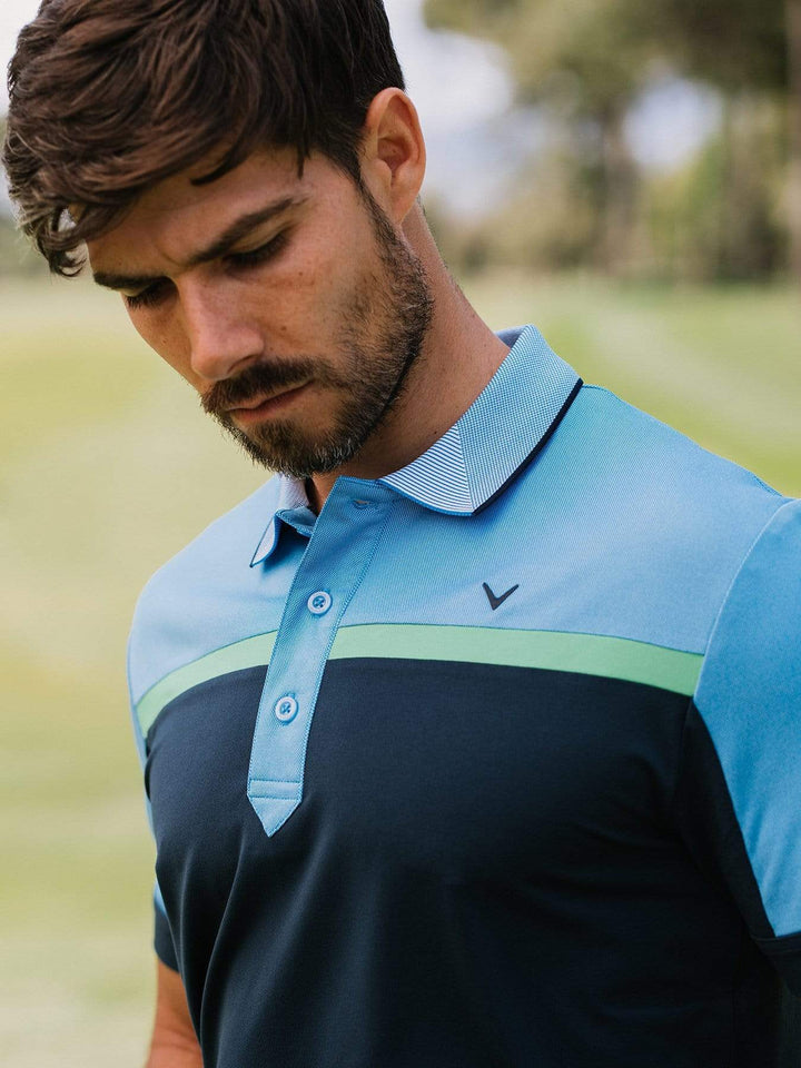 Mens Callaway X Birdseye Color Block Polo-Polos-Callaway Apparel