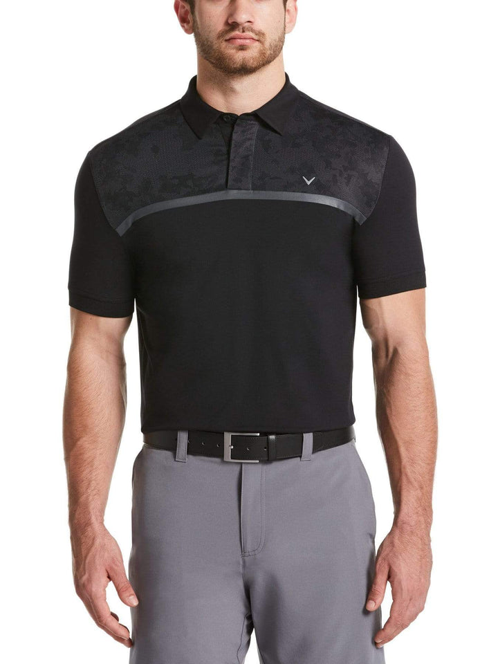 Mens Callaway X Camo Print Polo with Chevron-Polos-Caviar-XL-Callaway Apparel