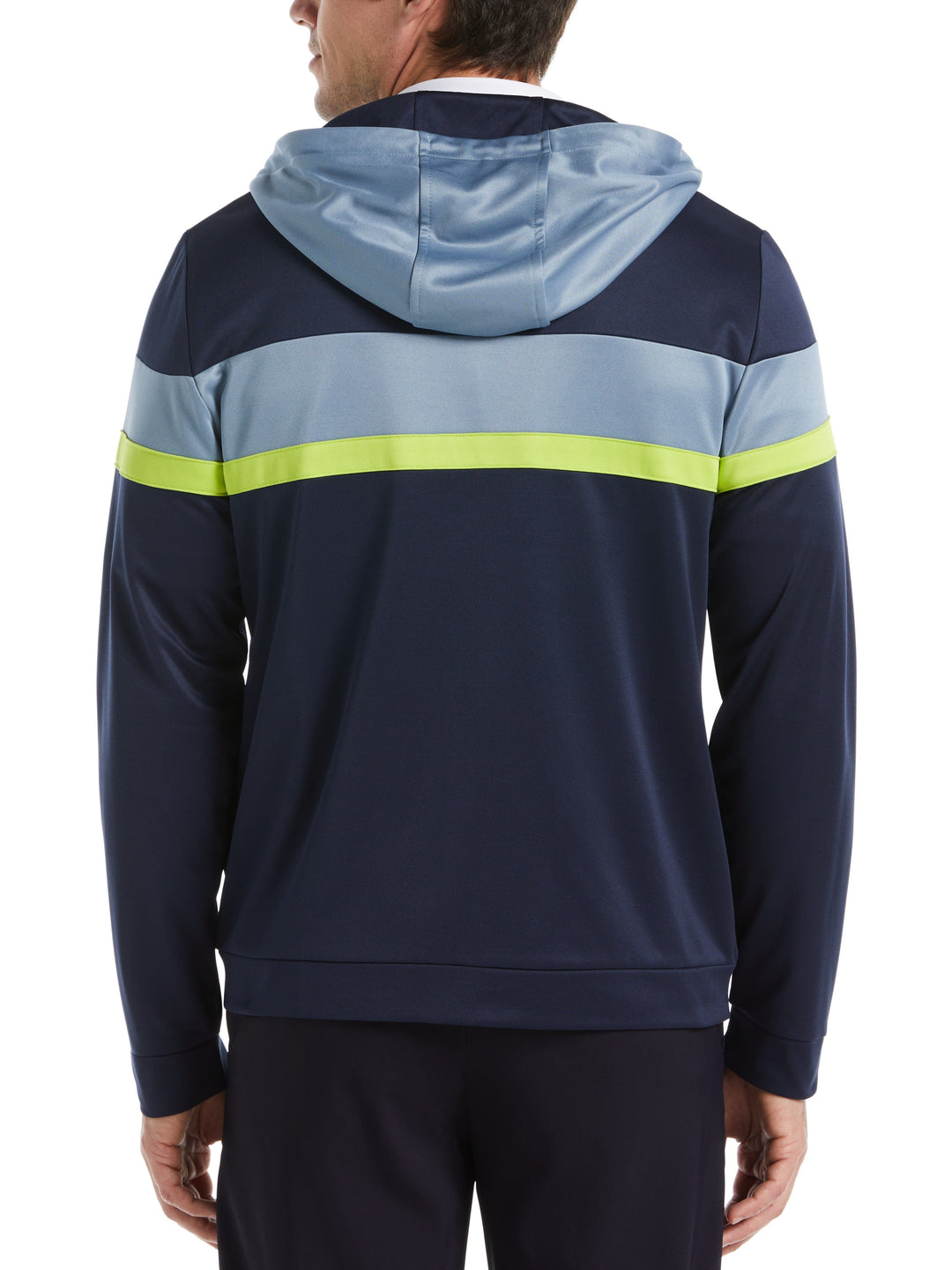 Color Block Full Zip Golf Hoodie (Navy Blazer) 