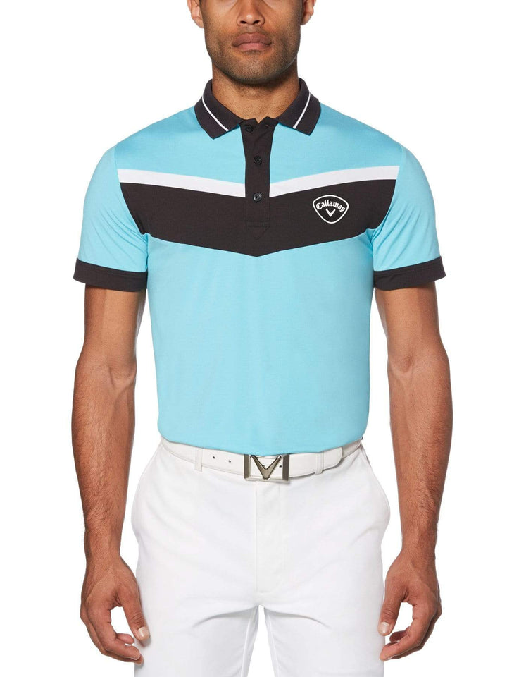 Mens Callaway X Color Block Polo-Polos-Bluefish-XL-Callaway