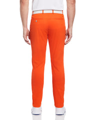 Flat Front Solid Golf Pant (Tangerine Tango) 