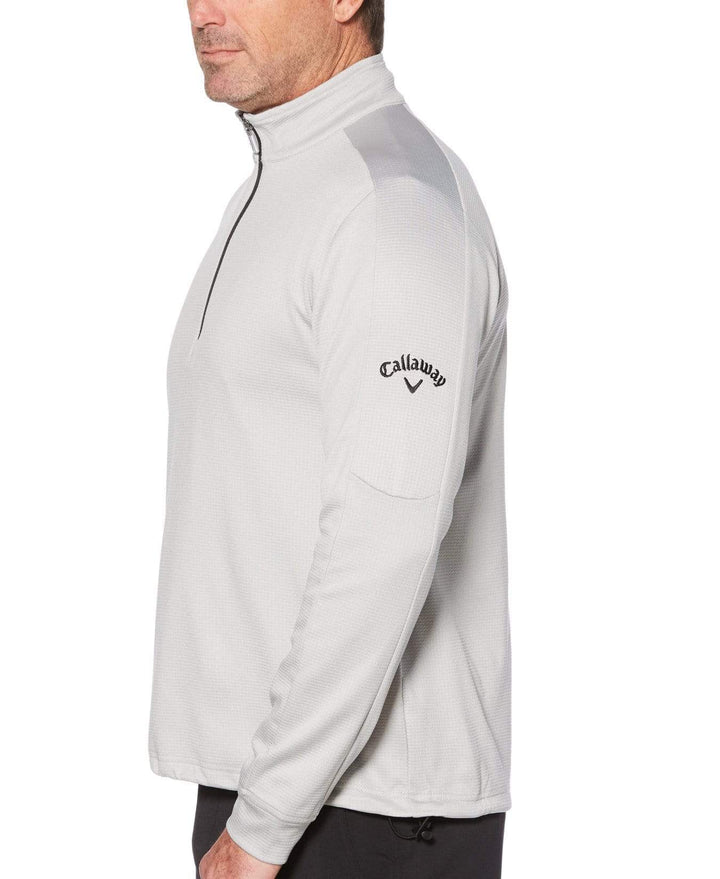 Mens Callaway X Thermal Heathered Waffle Fleece Mid-Layer-Jackets-Callaway Apparel