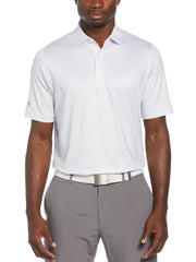 Mens Chevron Foulard Print Golf Polo-Polos-Bright White-XL-Callaway