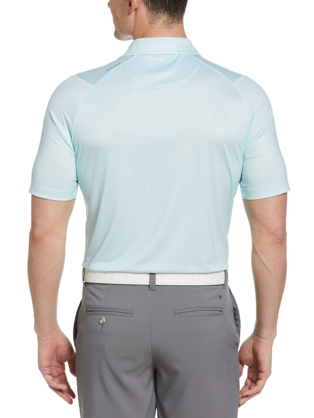 Chevron Foulard Print Golf Polo (Aruba Blue) 