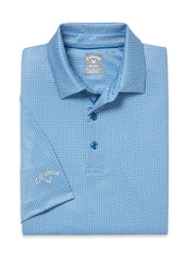 Chevron Foulard Print Golf Polo (Vallarta Blue) 