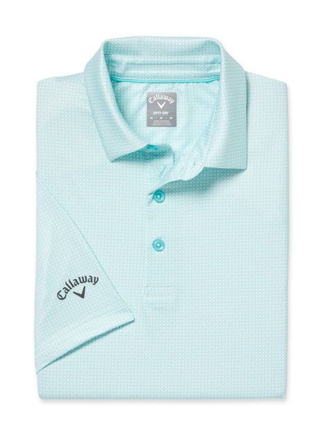 Chevron Foulard Print Golf Polo (Aruba Blue) 