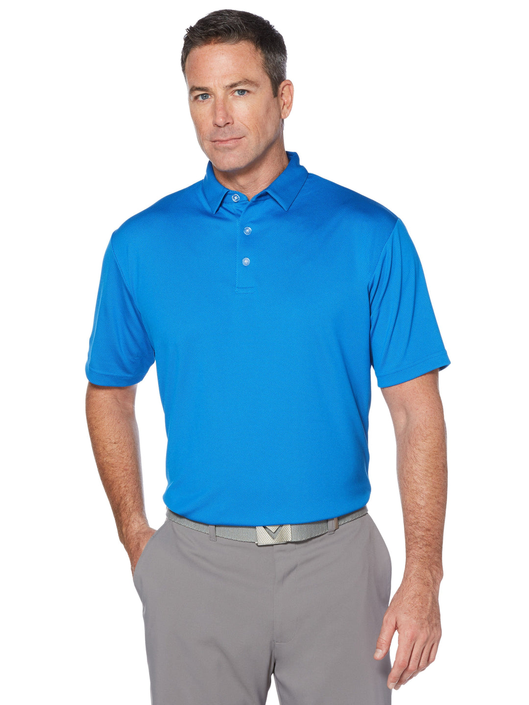 Mens Cooling Birdseye Polo-Polos-Magnetic Blue-XL-Callaway