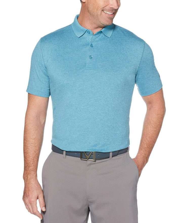 Mens Cooling Heathered Polo Polos Delphinium Blue Htr / L