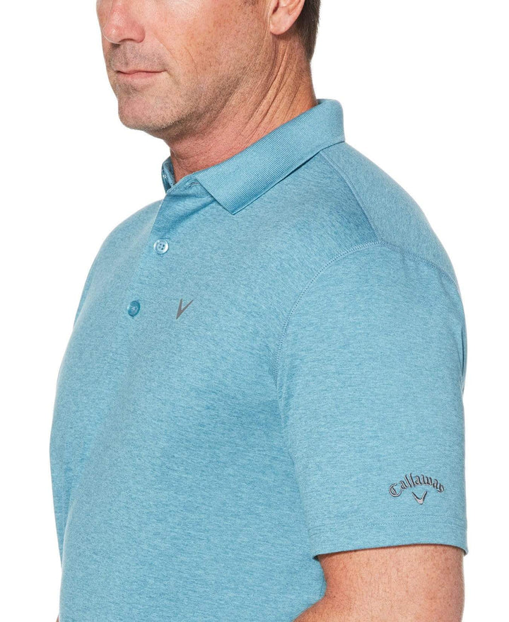 Mens Cooling Heathered Polo with Chevron Polos
