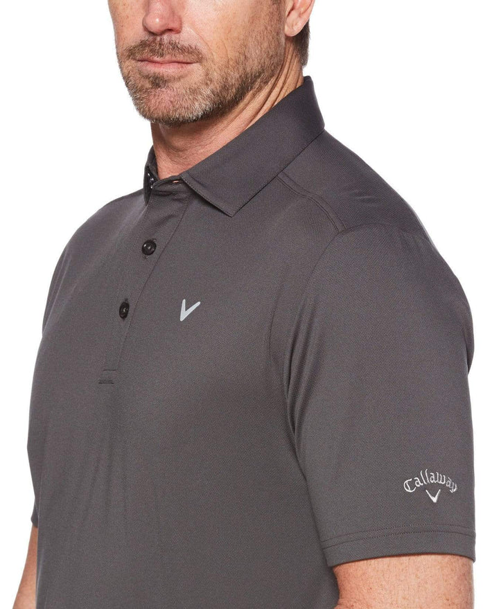 Mens Cooling Micro Hex Polo With Chevron Polos