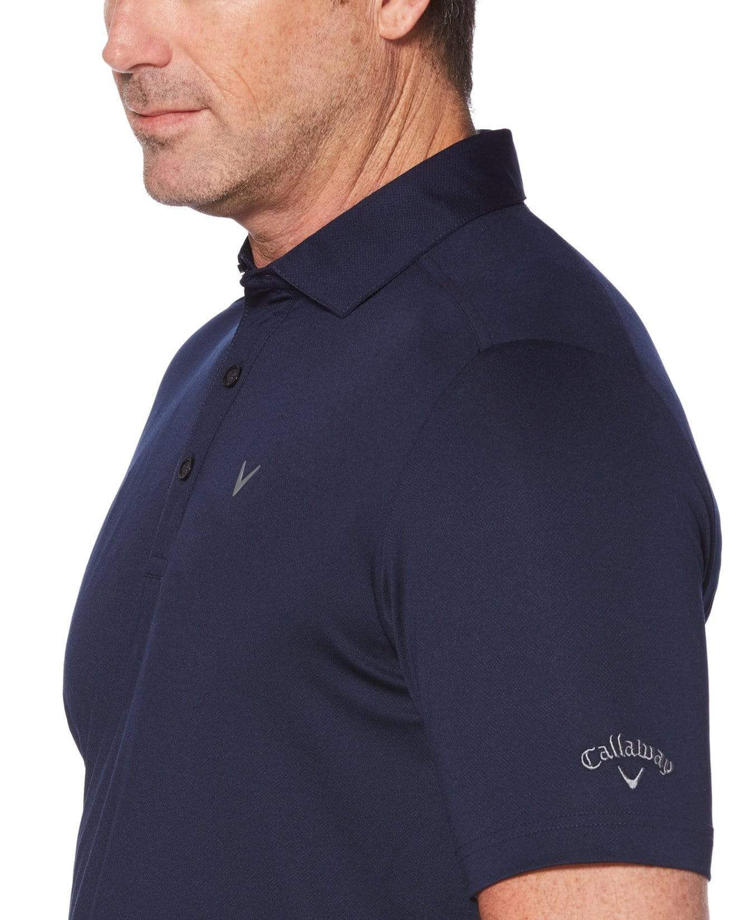 Mens Cooling Micro Hex Polo With Chevron Polos