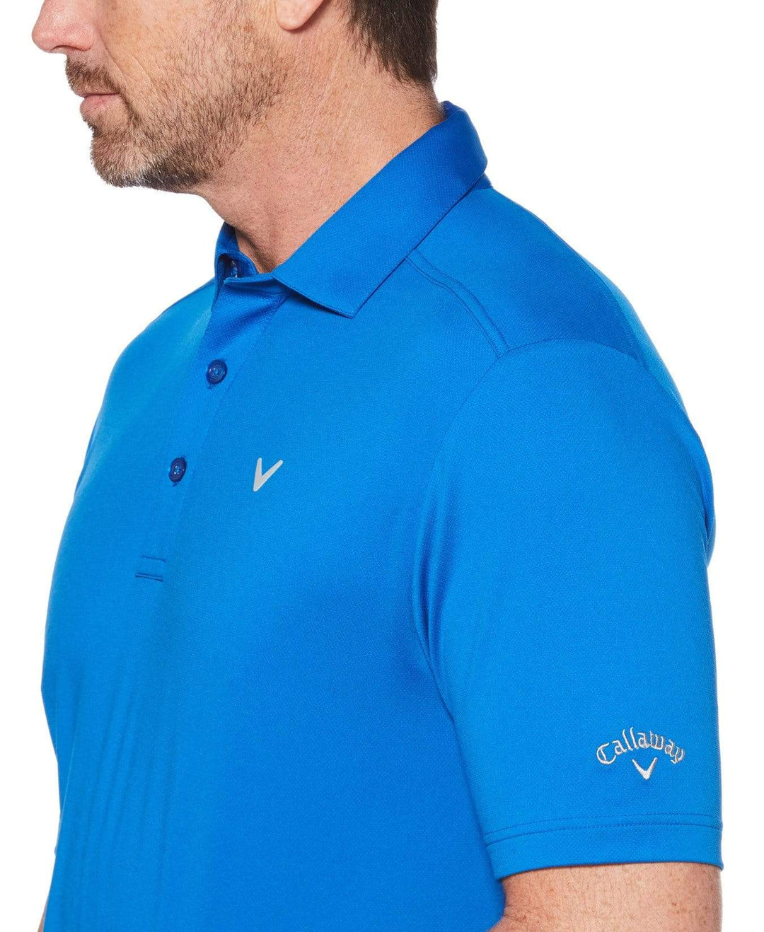 Mens Cooling Micro Hex Polo With Chevron Polos