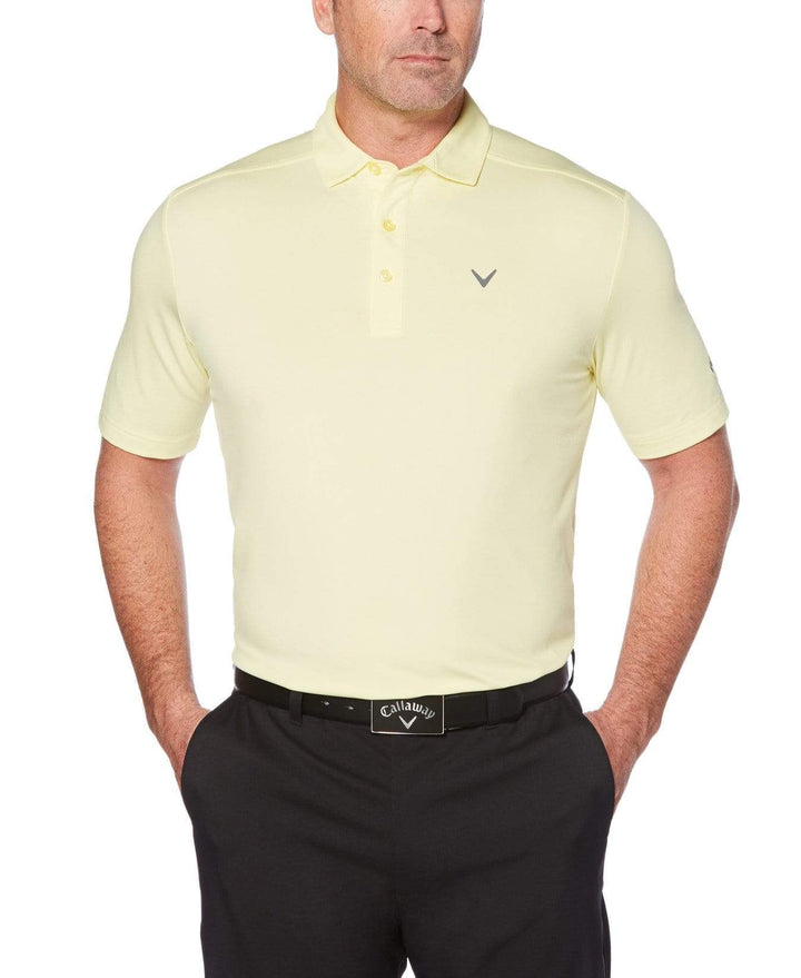 Mens Cooling Micro Hex Polo With Chevron Polos Lemonade / XXL