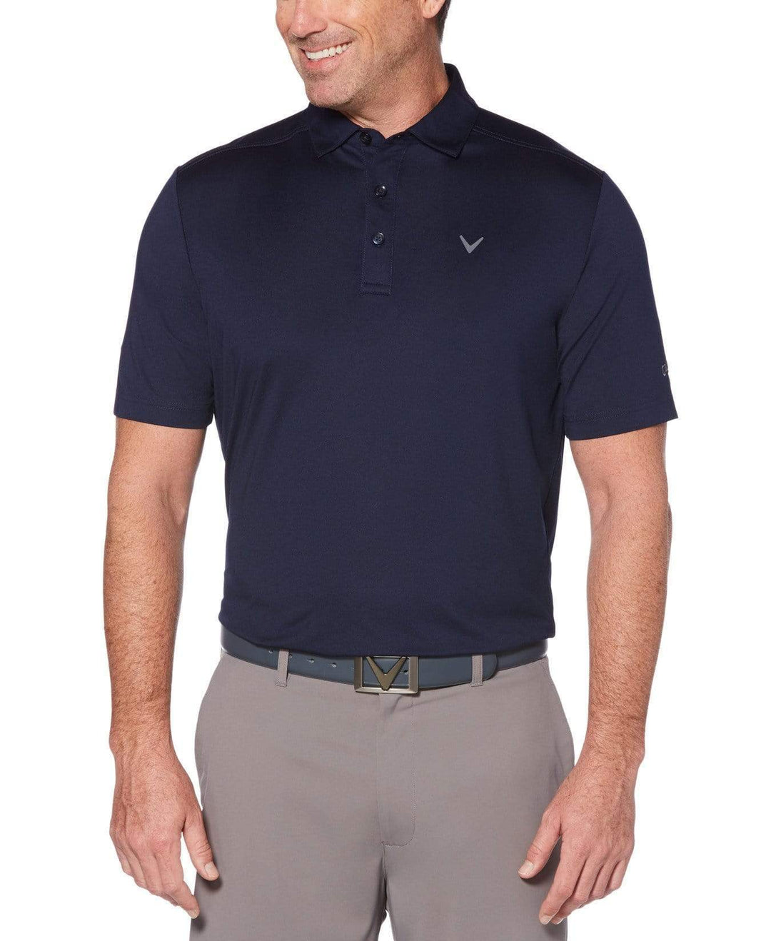 Mens Cooling Micro Hex Polo With Chevron Polos Peacoat / L